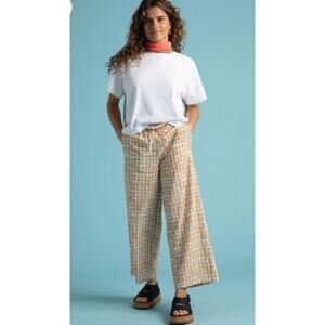 And For good NWT $113 Women’s Patterned Drawstring Pants Size XL Brown White P2
